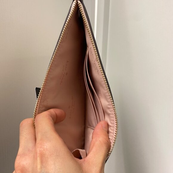 Kate Spade Flower Medium Zip Wristlet in Rose + Convertible Wristlet in Beige - Picture 5 of 10